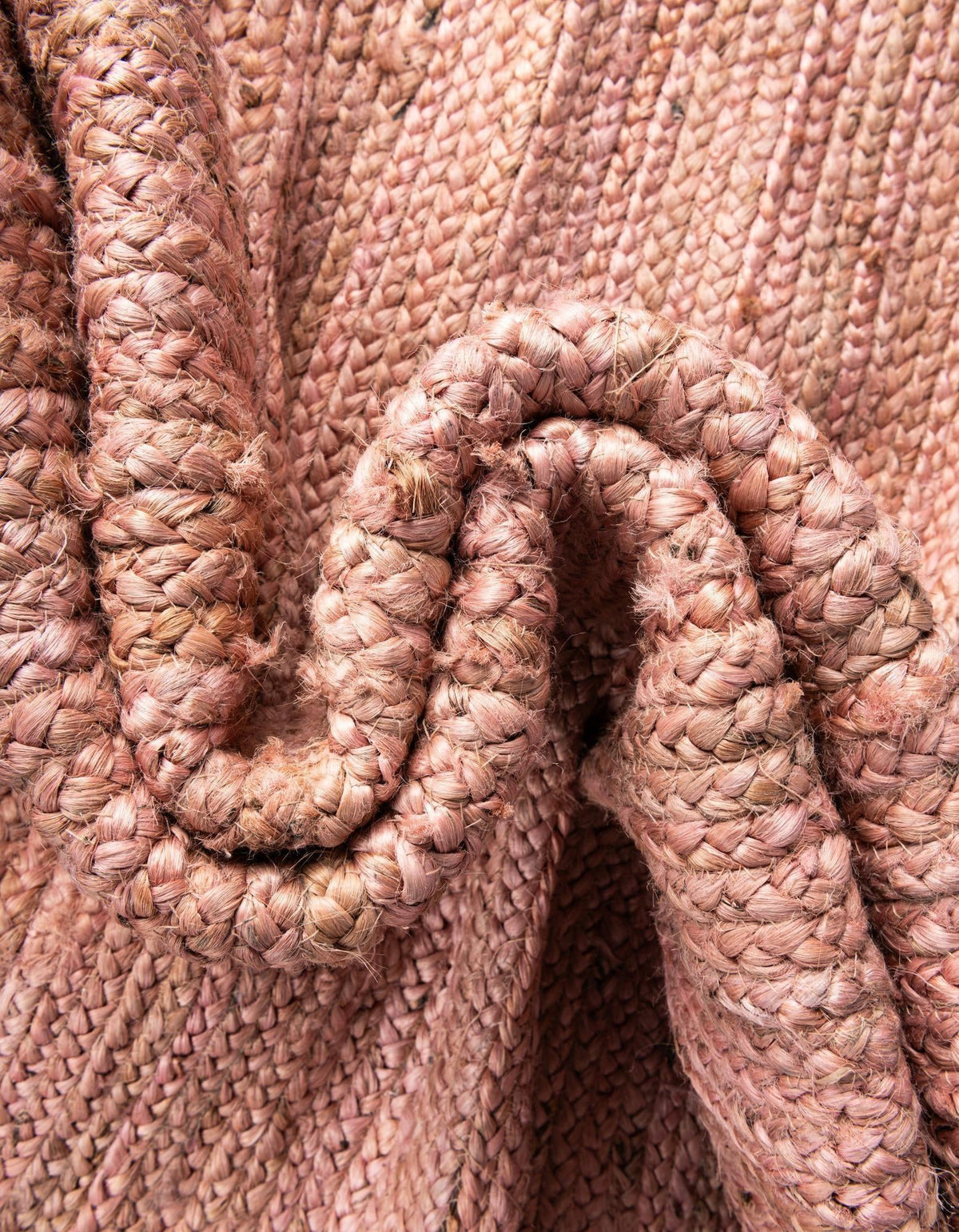 Woven Seaside Jute Collection Area Rug - Savannah (Light Pink) Round Light Pink  lifestyle 112