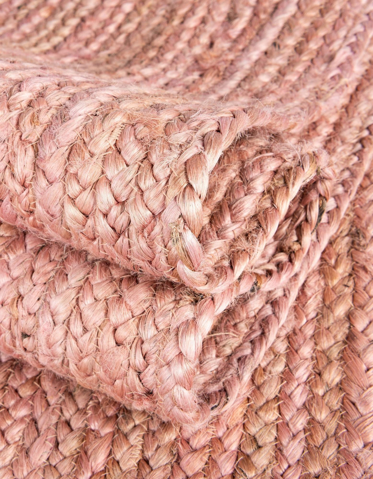Woven Seaside Jute Collection Area Rug - Savannah (Light Pink) Round Light Pink  lifestyle 117