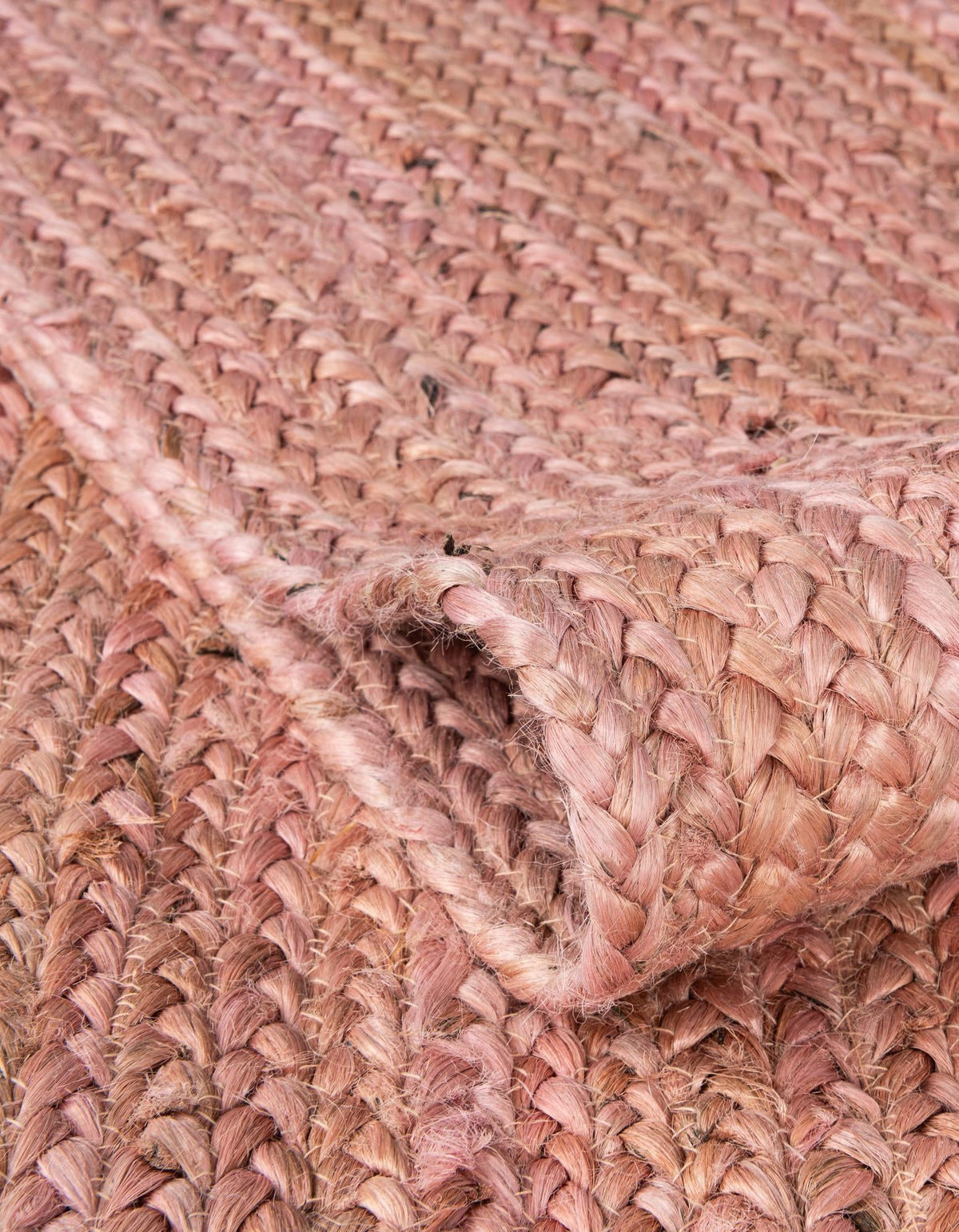 Woven Seaside Jute Collection Area Rug - Savannah (Light Pink) Round Light Pink  lifestyle 120