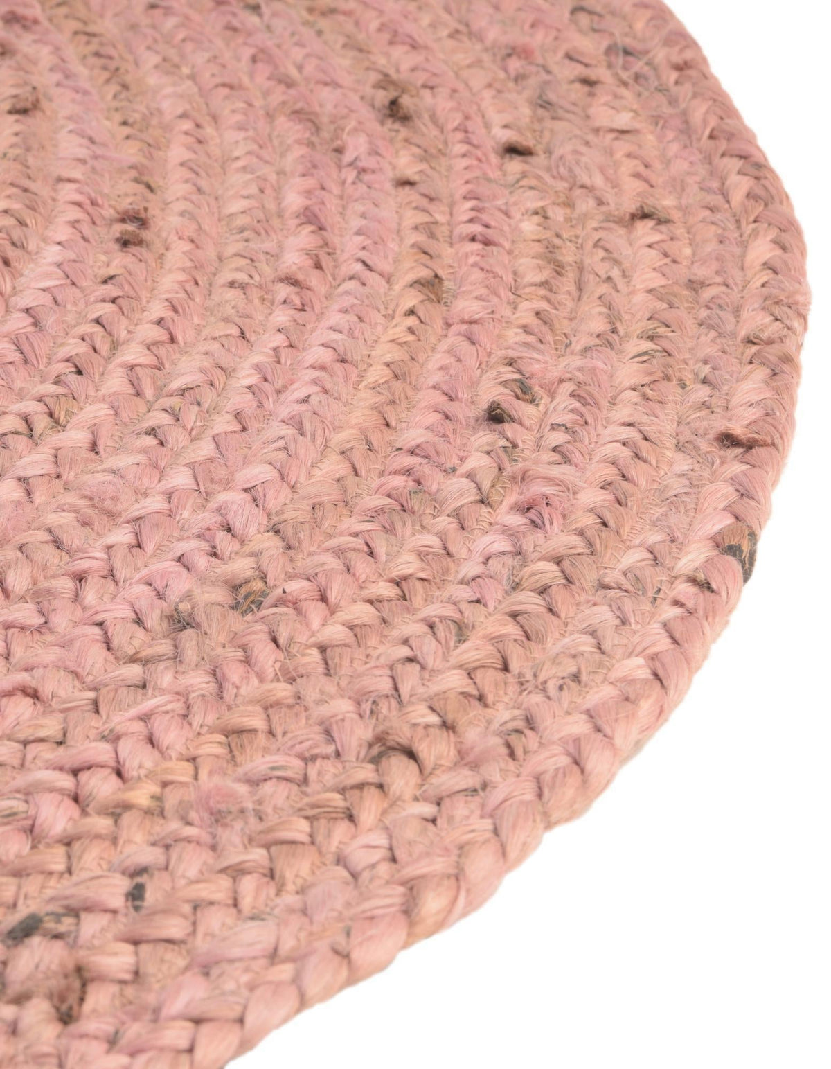 Woven Seaside Jute Collection Area Rug - Savannah (Light Pink) Round Light Pink  lifestyle 121