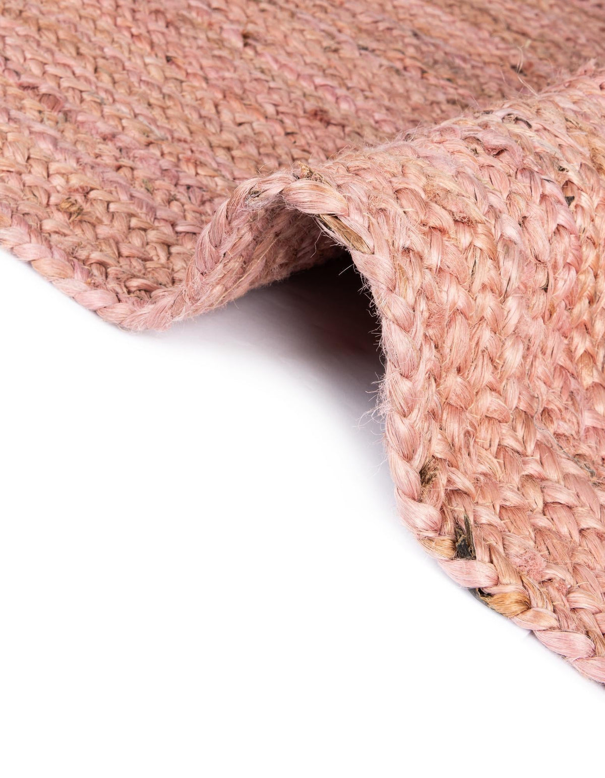 Woven Seaside Jute Collection Area Rug - Savannah (Light Pink) Round Light Pink  lifestyle 124