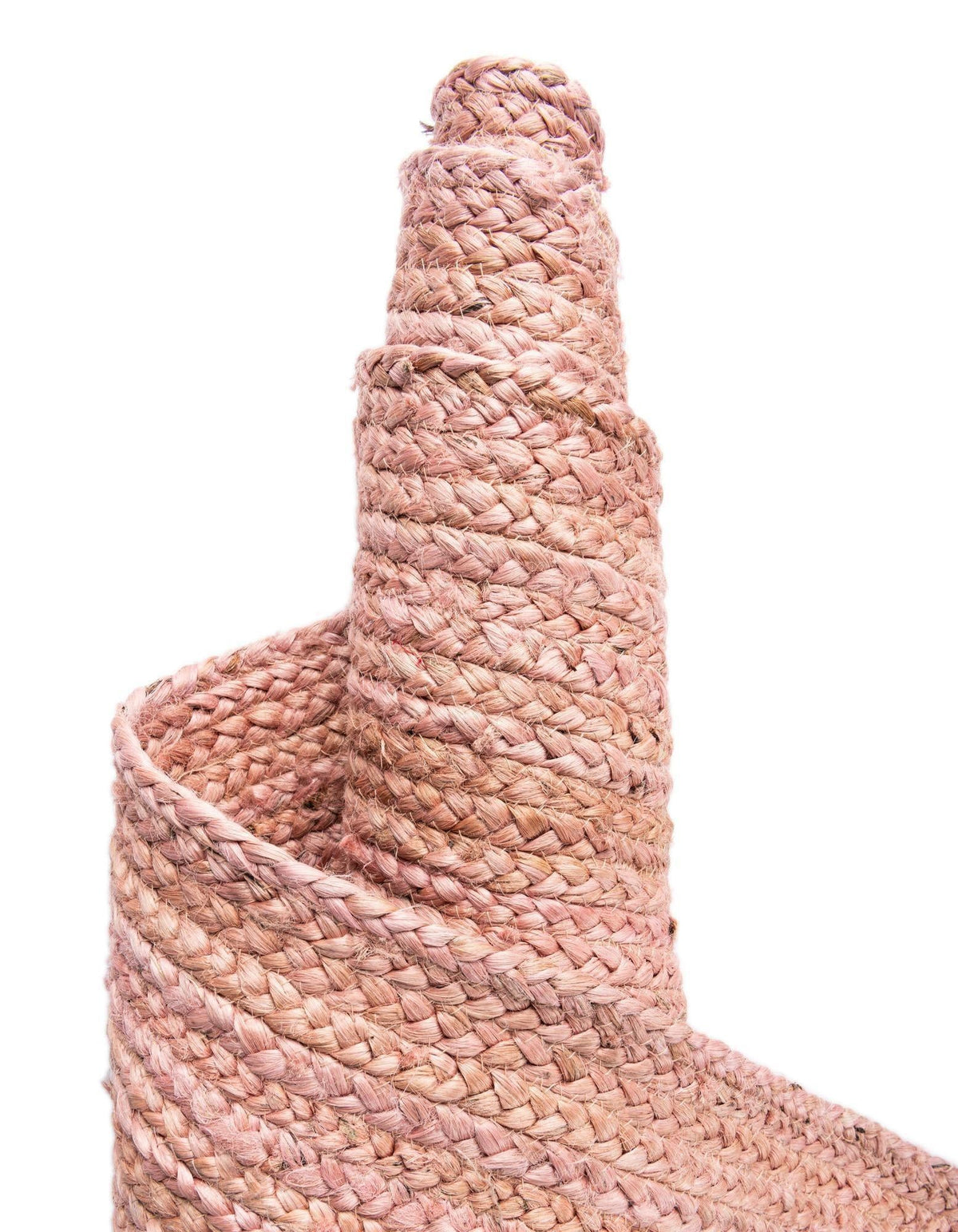 Woven Seaside Jute Collection Area Rug - Savannah (Light Pink) Round Light Pink  lifestyle 125