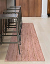 Woven Seaside Jute Collection Area Rug - Savannah (Light Pink) Runner Light Pink  lifestyle 53
