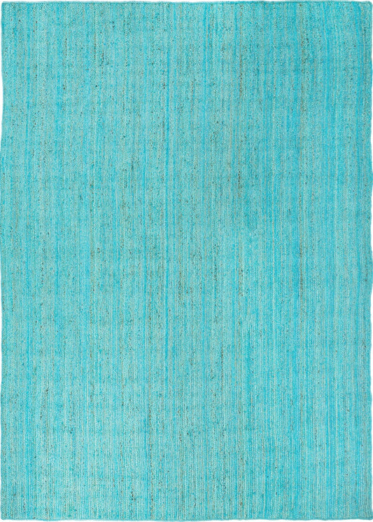 Woven Seaside Jute Collection Area Rug - Savannah (Turquoise) Rectangle Turquoise  lifestyle 2