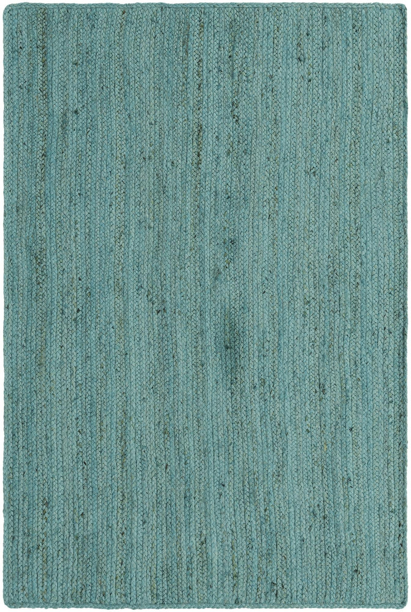 Woven Seaside Jute Collection Area Rug - Savannah (Turquoise) Rectangle Turquoise  lifestyle 3