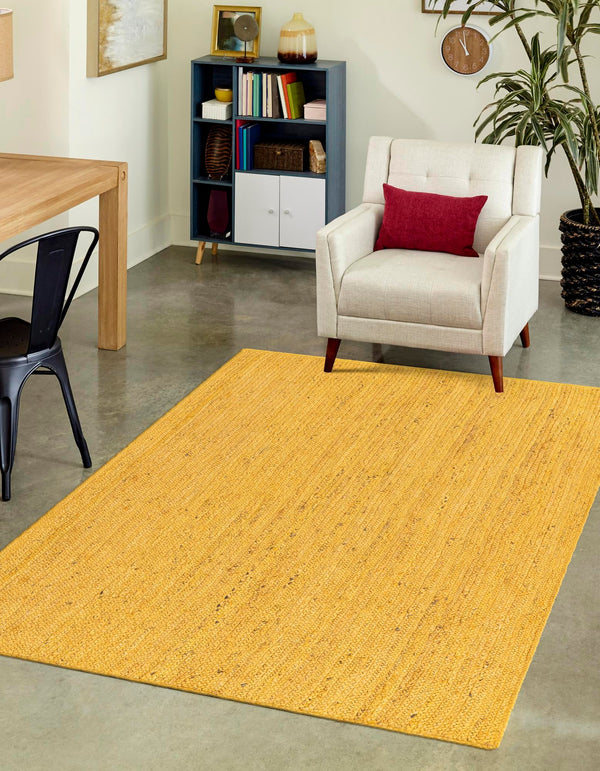 Woven Seaside Jute Collection Area Rug - Savannah (Yellow) Rectangle Yellow  lifestyle 2