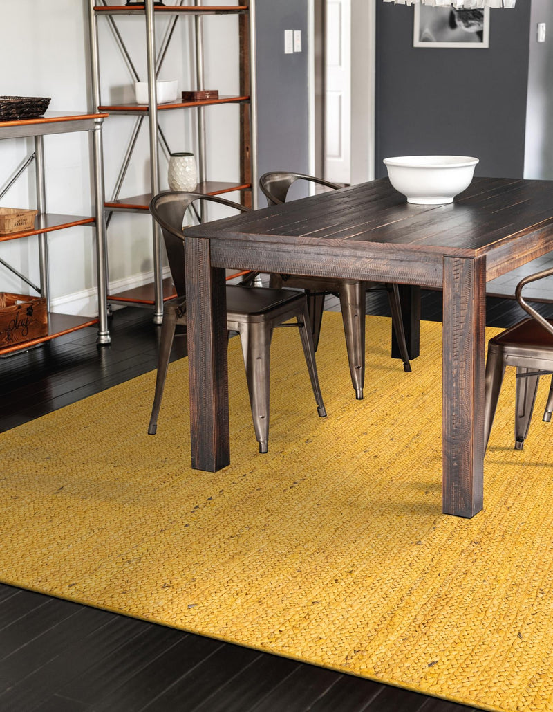 Woven Seaside Jute Collection Area Rug - Savannah (Yellow) Rectangle Yellow  lifestyle 3