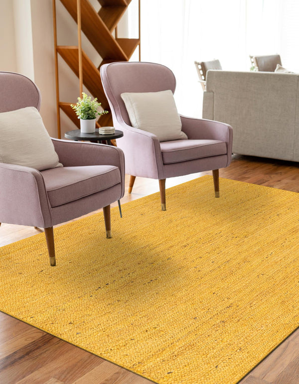 Woven Seaside Jute Collection Area Rug - Savannah (Yellow) Rectangle Yellow  lifestyle 4