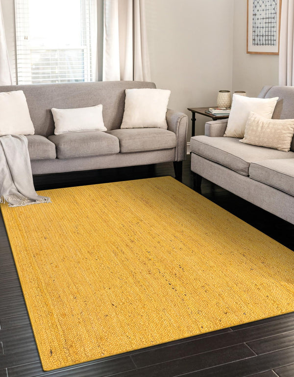 Woven Seaside Jute Collection Area Rug - Savannah (Yellow) Rectangle Yellow  lifestyle 5