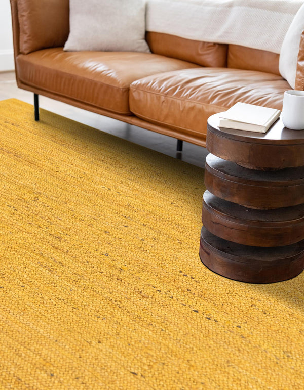 Woven Seaside Jute Collection Area Rug - Savannah (Yellow) Rectangle Yellow  lifestyle 6