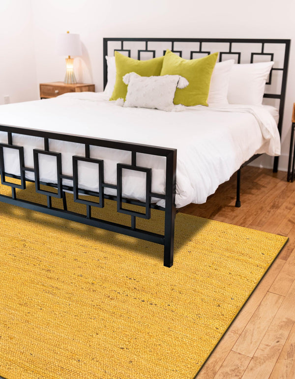 Woven Seaside Jute Collection Area Rug - Savannah (Yellow) Rectangle Yellow  lifestyle 8
