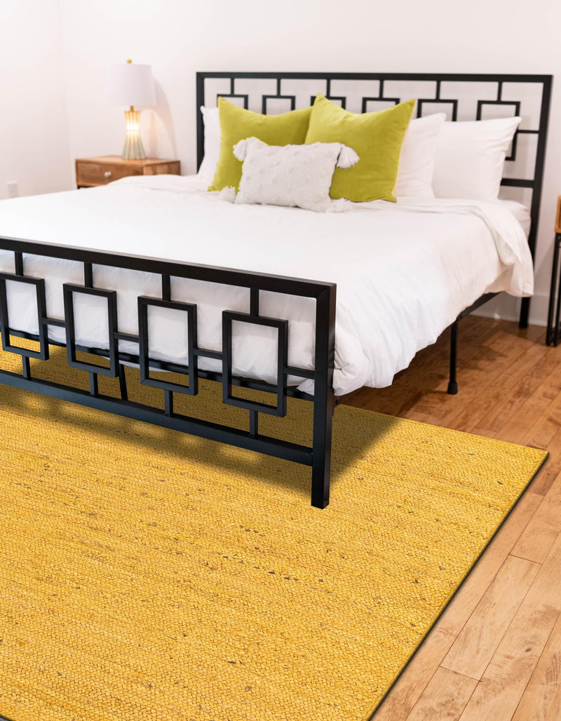 Woven Seaside Jute Collection Area Rug - Savannah (Yellow) Rectangle Yellow  lifestyle 8