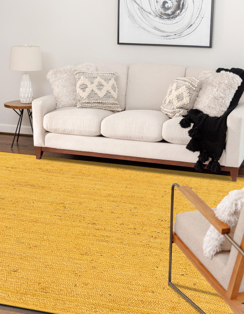 Woven Seaside Jute Collection Area Rug - Savannah (Yellow) Rectangle Yellow  lifestyle 9