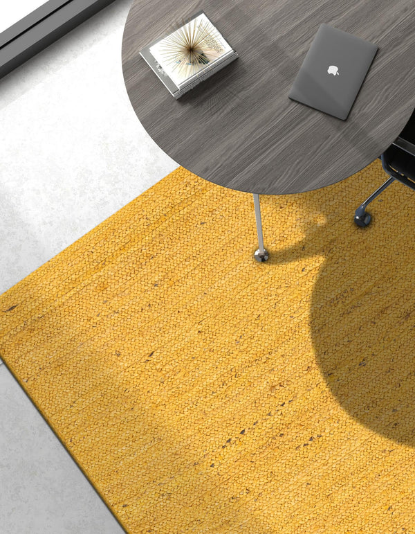 Woven Seaside Jute Collection Area Rug - Savannah (Yellow) Rectangle Yellow  lifestyle 11