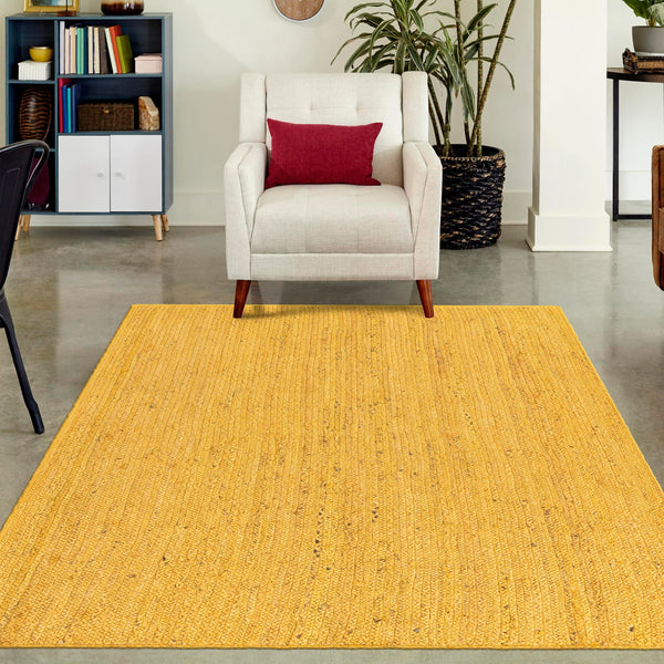 Woven Seaside Jute Collection Area Rug - Savannah (Yellow) Rectangle Yellow  lifestyle 23