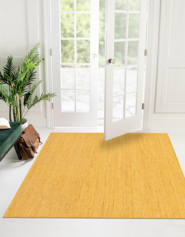 Woven Seaside Jute Collection Area Rug - Savannah (Yellow) Square Yellow  lifestyle 29