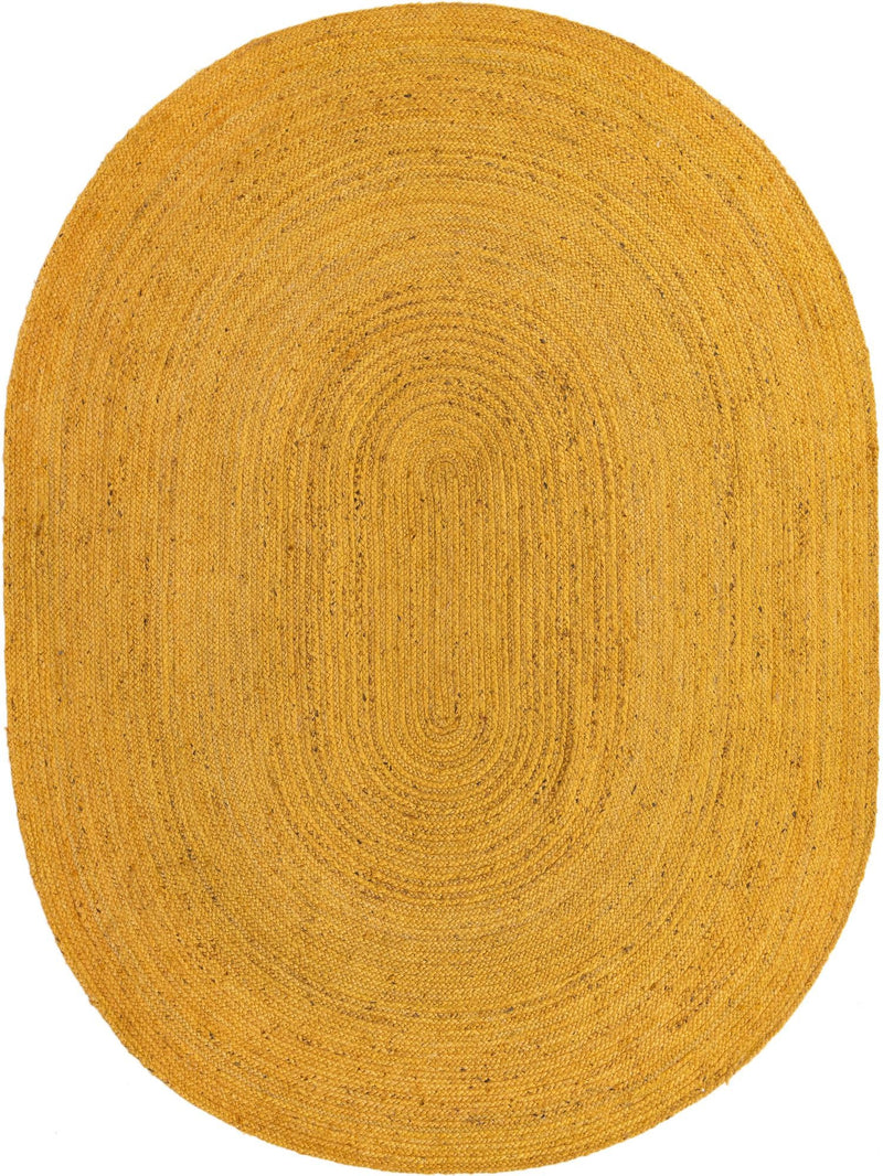 Woven Seaside Jute Collection Area Rug - Savannah (Yellow) Oval Yellow  lifestyle 25