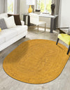Woven Seaside Jute Collection Area Rug - Savannah (Yellow) Oval Yellow  lifestyle 41