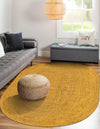 Woven Seaside Jute Collection Area Rug - Savannah (Yellow) Oval Yellow  lifestyle 53