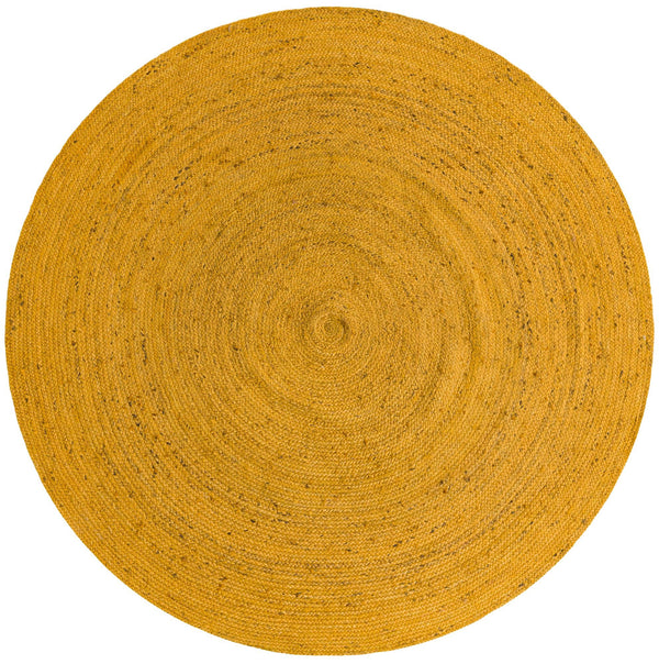 Woven Seaside Jute Collection Area Rug - Savannah (Yellow) Round Yellow  lifestyle 26