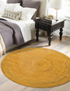 Woven Seaside Jute Collection Area Rug - Savannah (Yellow) Round Yellow  lifestyle 58