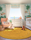 Woven Seaside Jute Collection Area Rug - Savannah (Yellow) Round Yellow  lifestyle 62