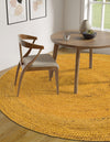 Woven Seaside Jute Collection Area Rug - Savannah (Yellow) Round Yellow  lifestyle 70