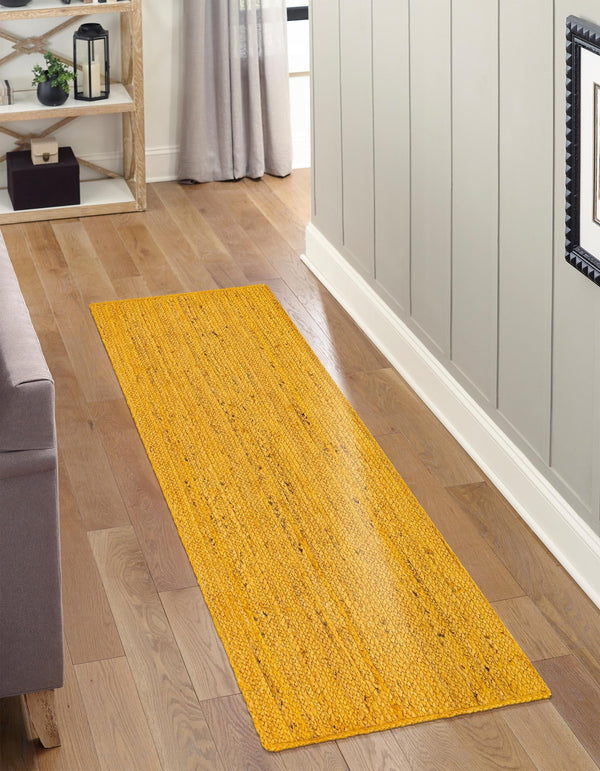 Woven Seaside Jute Collection Area Rug - Savannah (Yellow) Runner Yellow  lifestyle 32
