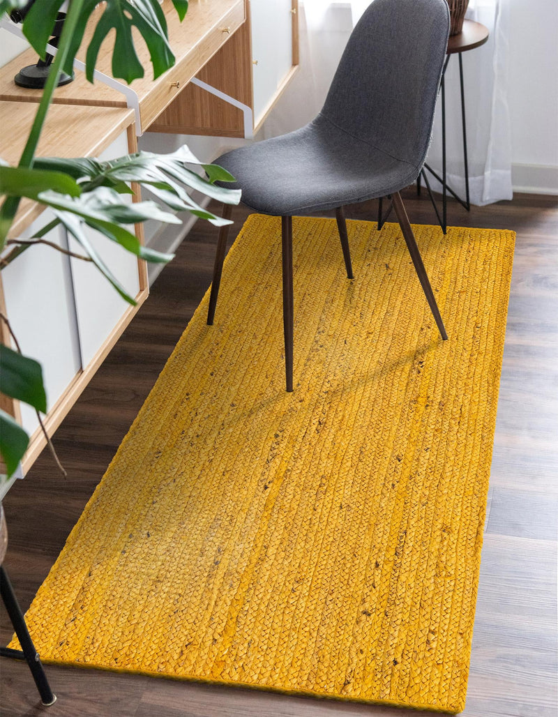Woven Seaside Jute Collection Area Rug - Savannah (Yellow) Runner Yellow  lifestyle 38