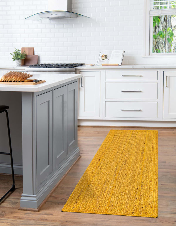 Woven Seaside Jute Collection Area Rug - Savannah (Yellow) Runner Yellow  lifestyle 43