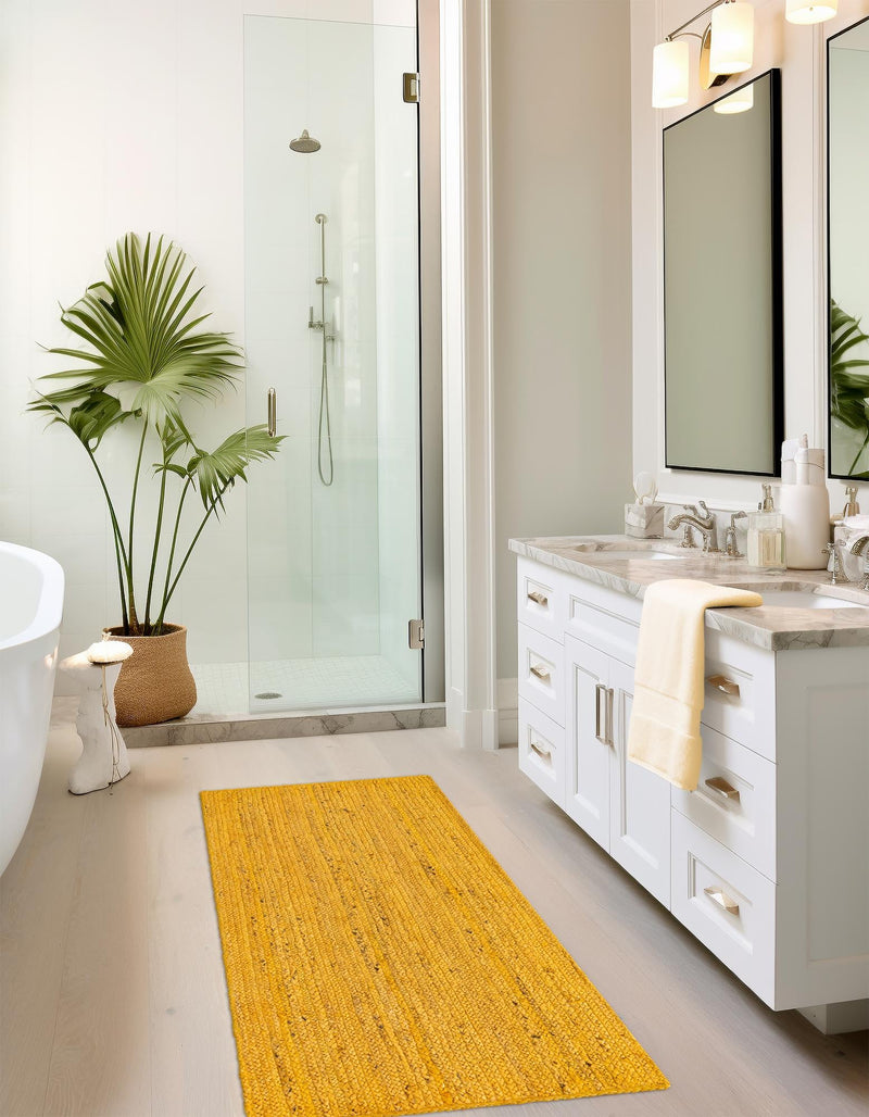 Woven Seaside Jute Collection Area Rug - Savannah (Yellow) Runner Yellow  lifestyle 59