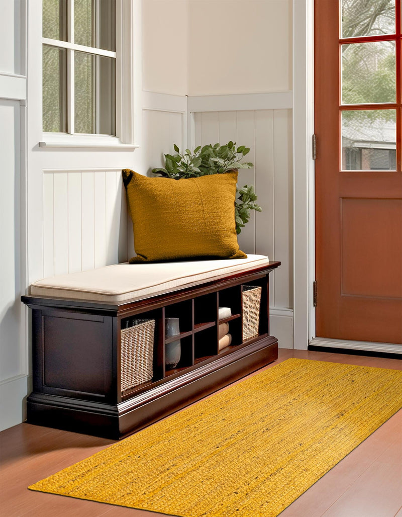 Woven Seaside Jute Collection Area Rug - Savannah (Yellow) Runner Yellow  lifestyle 63