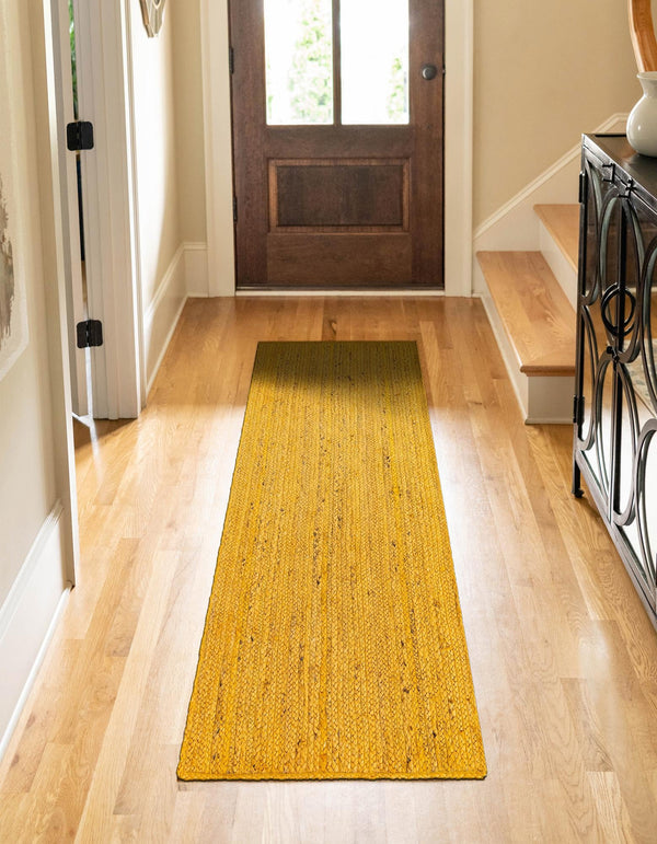 Woven Seaside Jute Collection Area Rug - Savannah (Yellow) Runner Yellow  lifestyle 71