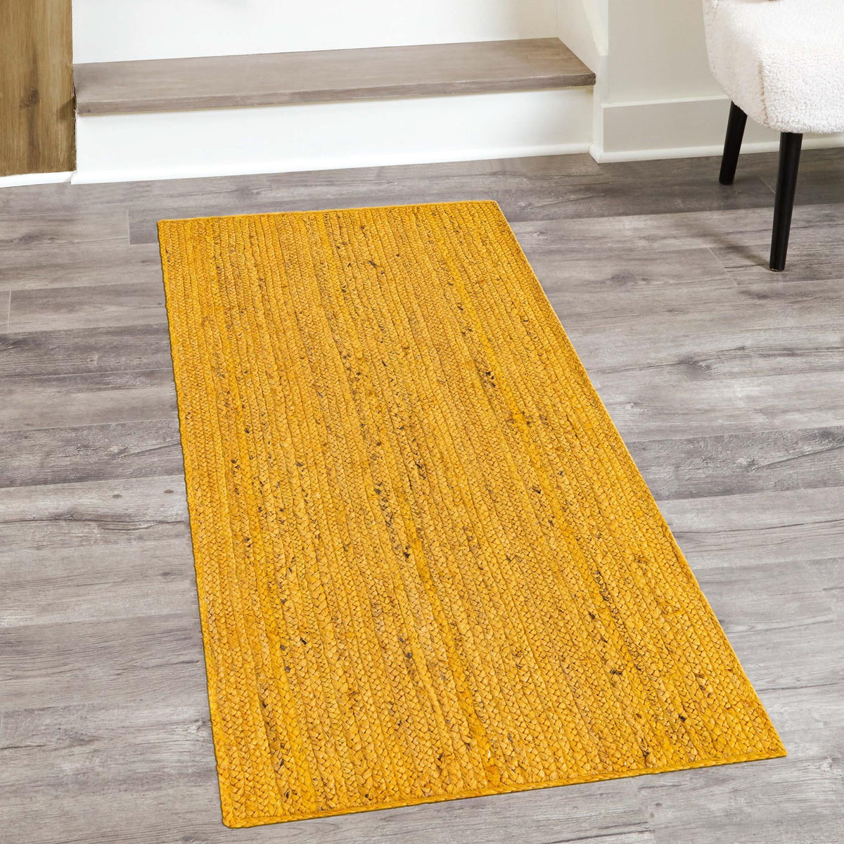 Woven Seaside Jute Collection Area Rug - Savannah (Yellow) Runner Yellow  lifestyle 134
