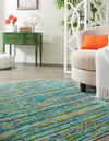 Caribbean Cove Collection Area Rug -  Lucia Round Aqua  lifestyle 52