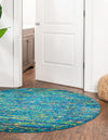 Caribbean Cove Collection Area Rug -  Lucia Round Navy Blue  lifestyle 35