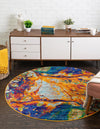 Caribbean Cove Collection Area Rug -  Bequia Round Multi  lifestyle 14