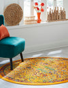 Caribbean Cove Collection Area Rug -  Tobago Round Yellow  lifestyle 69