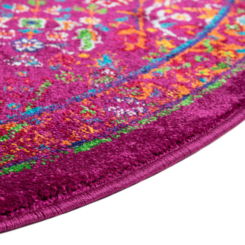 Caribbean Cove Collection Area Rug -  Tobago Round Pink  lifestyle 84