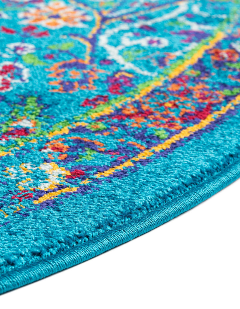 Caribbean Cove Collection Area Rug -  Tobago Round Navy Blue  lifestyle 110
