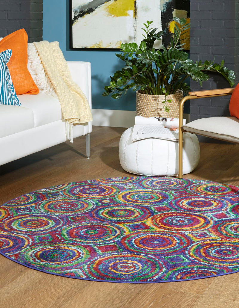 Caribbean Cove Collection Area Rug -  Vincent Round Multi  lifestyle 22