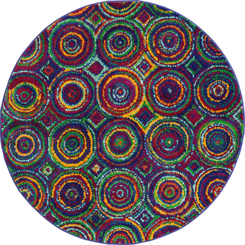 Caribbean Cove Collection Area Rug -  Vincent Round Multi  lifestyle 24