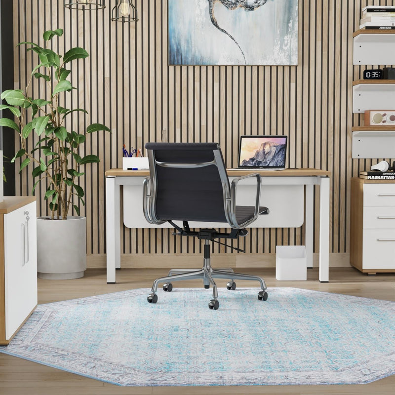 Heritage Elegance Collection Area Rug - Versailles Octagon Blue  lifestyle 51