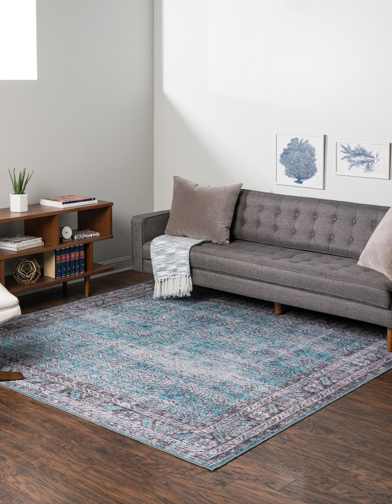 Heritage Elegance Collection Area Rug - Versailles Square Blue  lifestyle 23