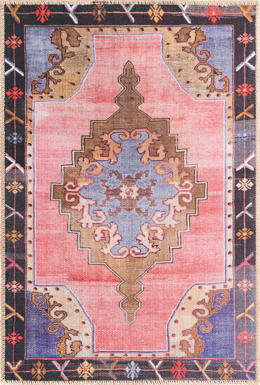 Heritage Elegance Collection Area Rug -  Winterthur (Pink) Rectangle Pink  lifestyle 2