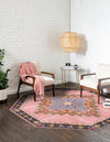 Heritage Elegance Collection Area Rug -  Winterthur (Pink) Octagon Pink  lifestyle 22
