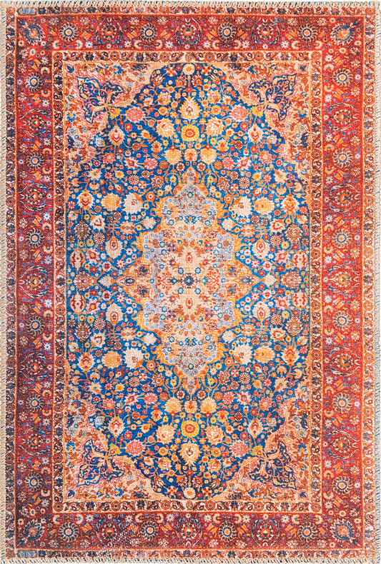 Heritage Elegance Collection Area Rug -  Hearst Rectangle Navy Blue  lifestyle 2