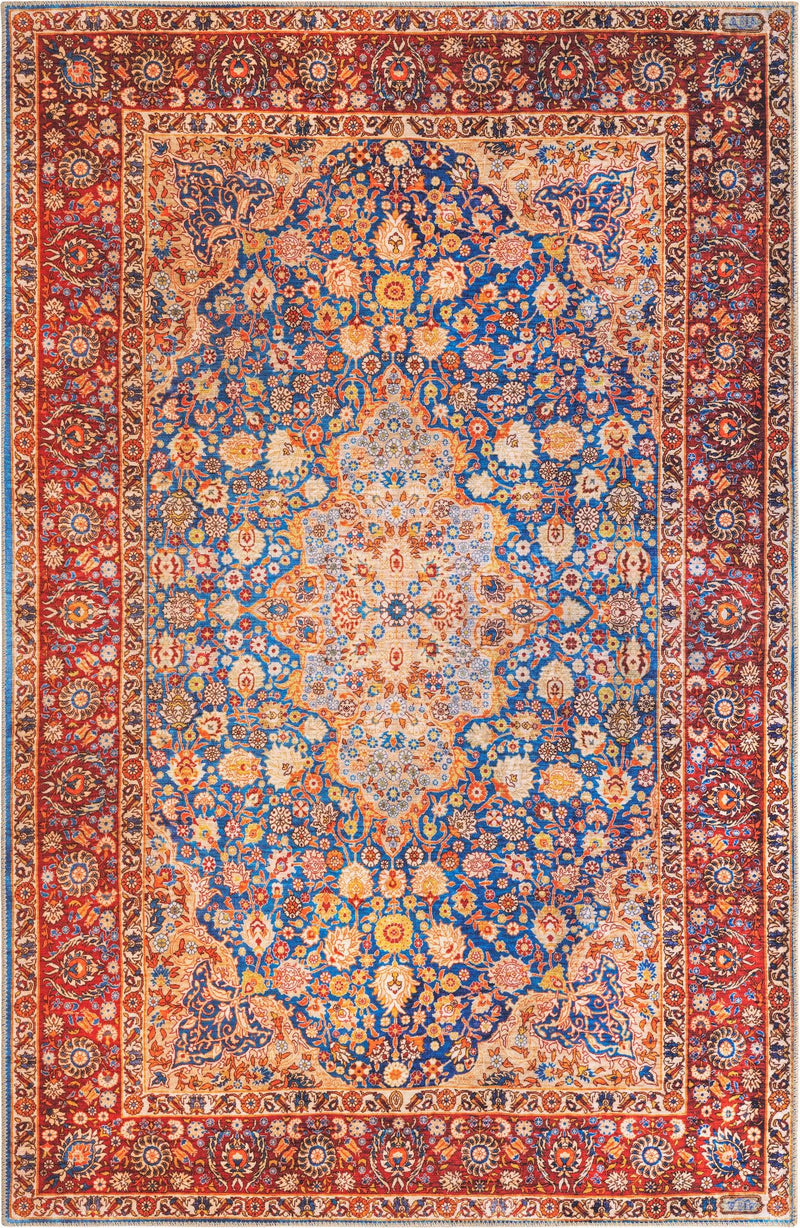 Heritage Elegance Collection Area Rug -  Hearst Rectangle Navy Blue Main