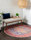 Heritage Elegance Collection Area Rug -  Hearst Round Navy Blue  lifestyle 20