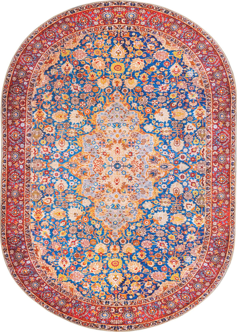 Heritage Elegance Collection Area Rug -  Hearst Oval Navy Blue  lifestyle 11
